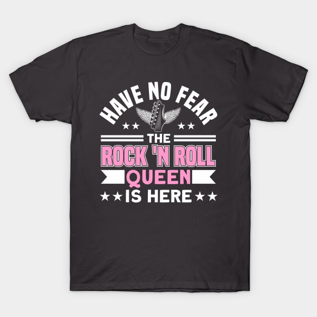 The Rock 'n Roll Queen Is Here Rock N Roll Guitar T-Shirt by Toeffishirts